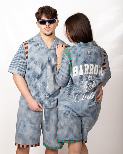 Camicia Barrow in popeline effetto denim