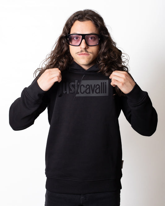 Felpa Just Cavalli "Logo Slash" con cappuccio uomo
