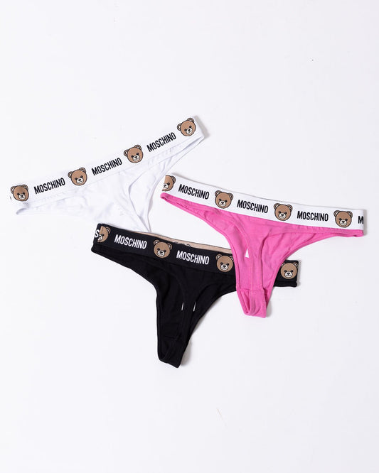 Slip thong Moschino Active con elastico logato