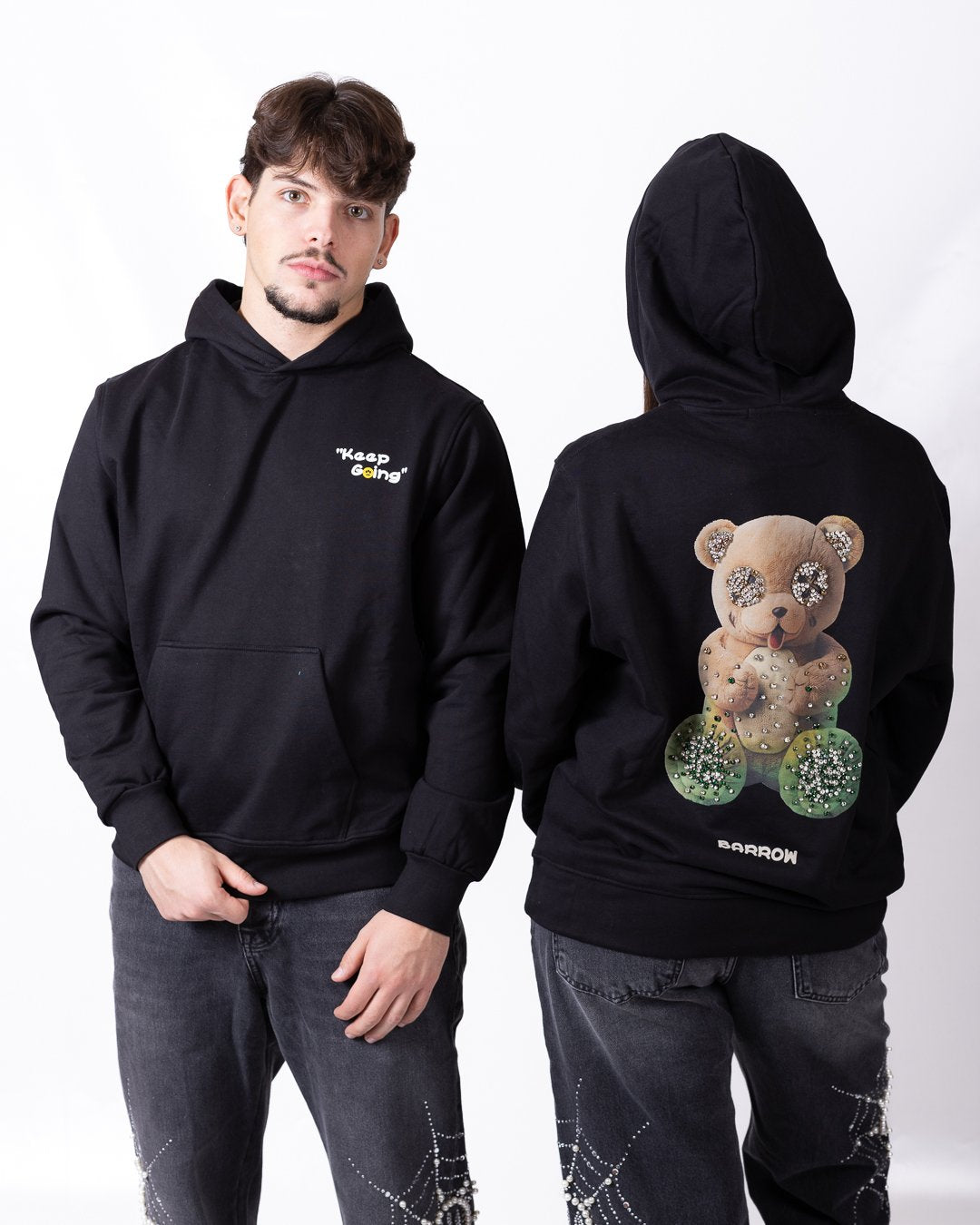 Felpa Barrow con stampa "Teddy" e pietre decorative "Jewl Edition"