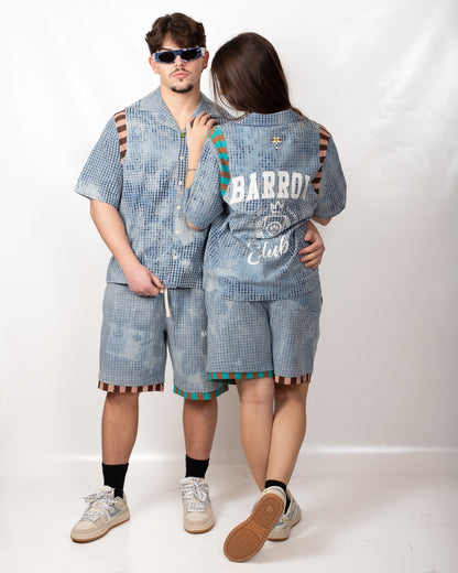 Short Barrow "Chambray" effetto denim