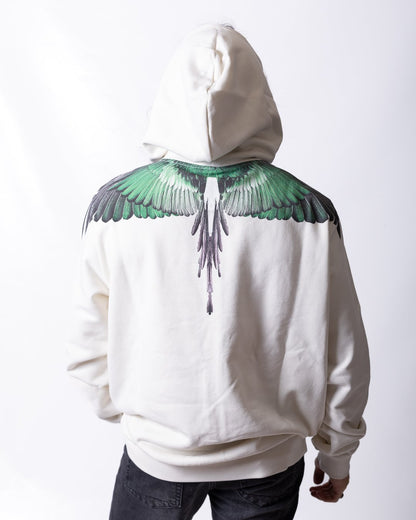 Felpa County of Milan full zip e cappuccio con iconic wings