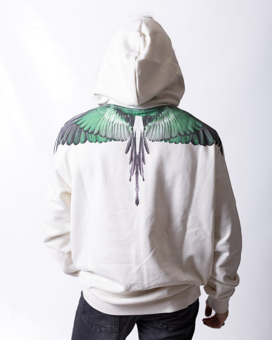 Felpa County of Milan full zip e cappuccio con iconic wings