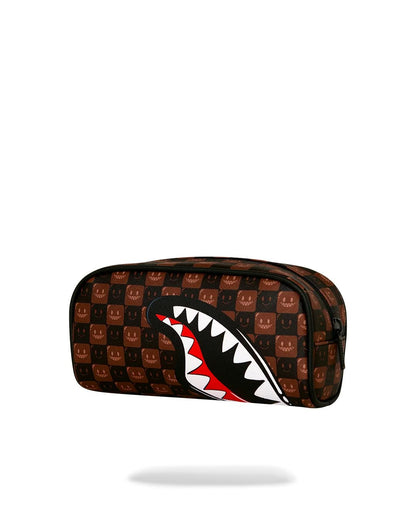 Pochette Sprayground marrone SHARKS IN PARIS WTF BUBBLE BROWN CHECK POUCH