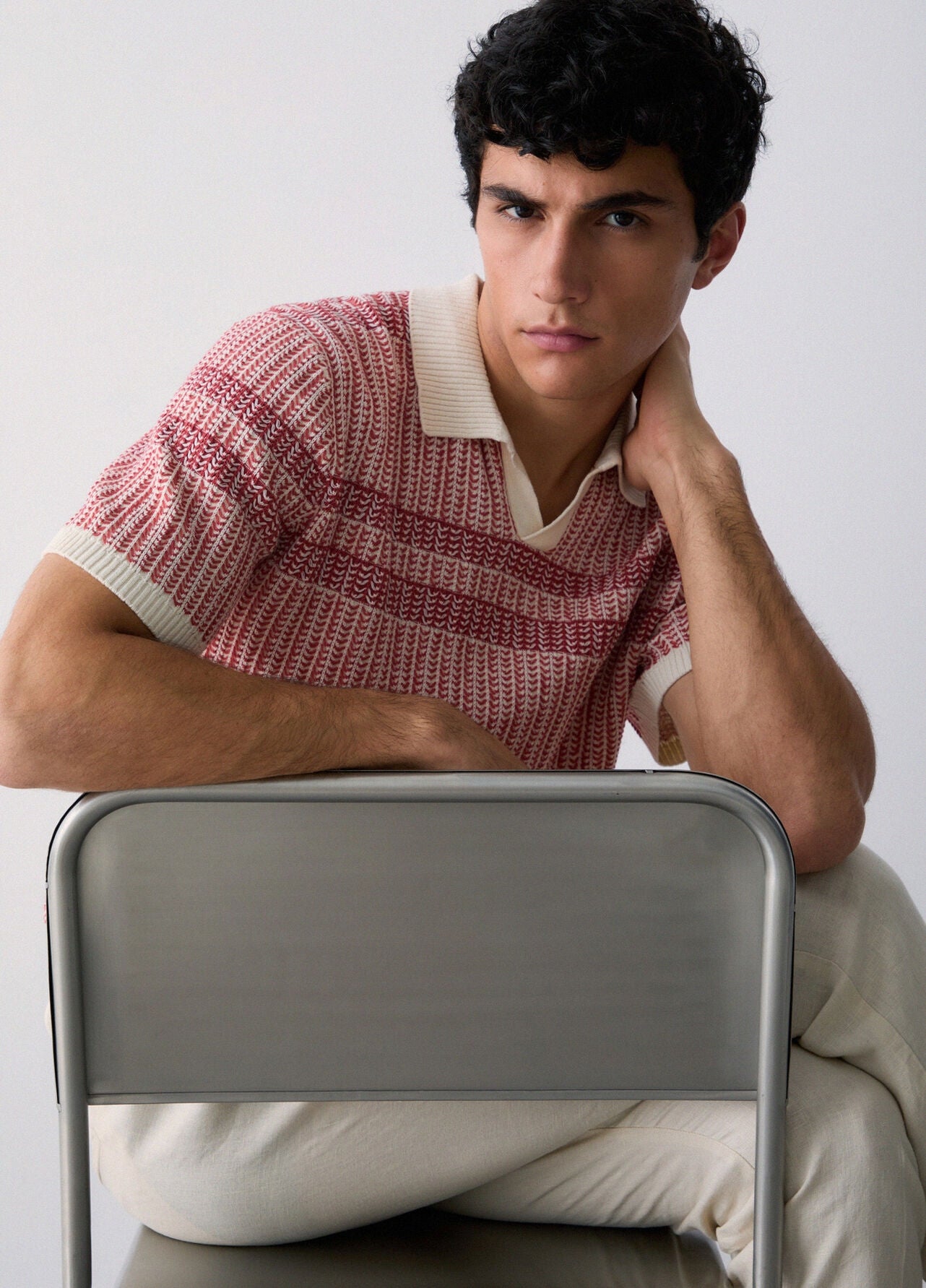 Polo Liu Jo in maglia ricamata uomo