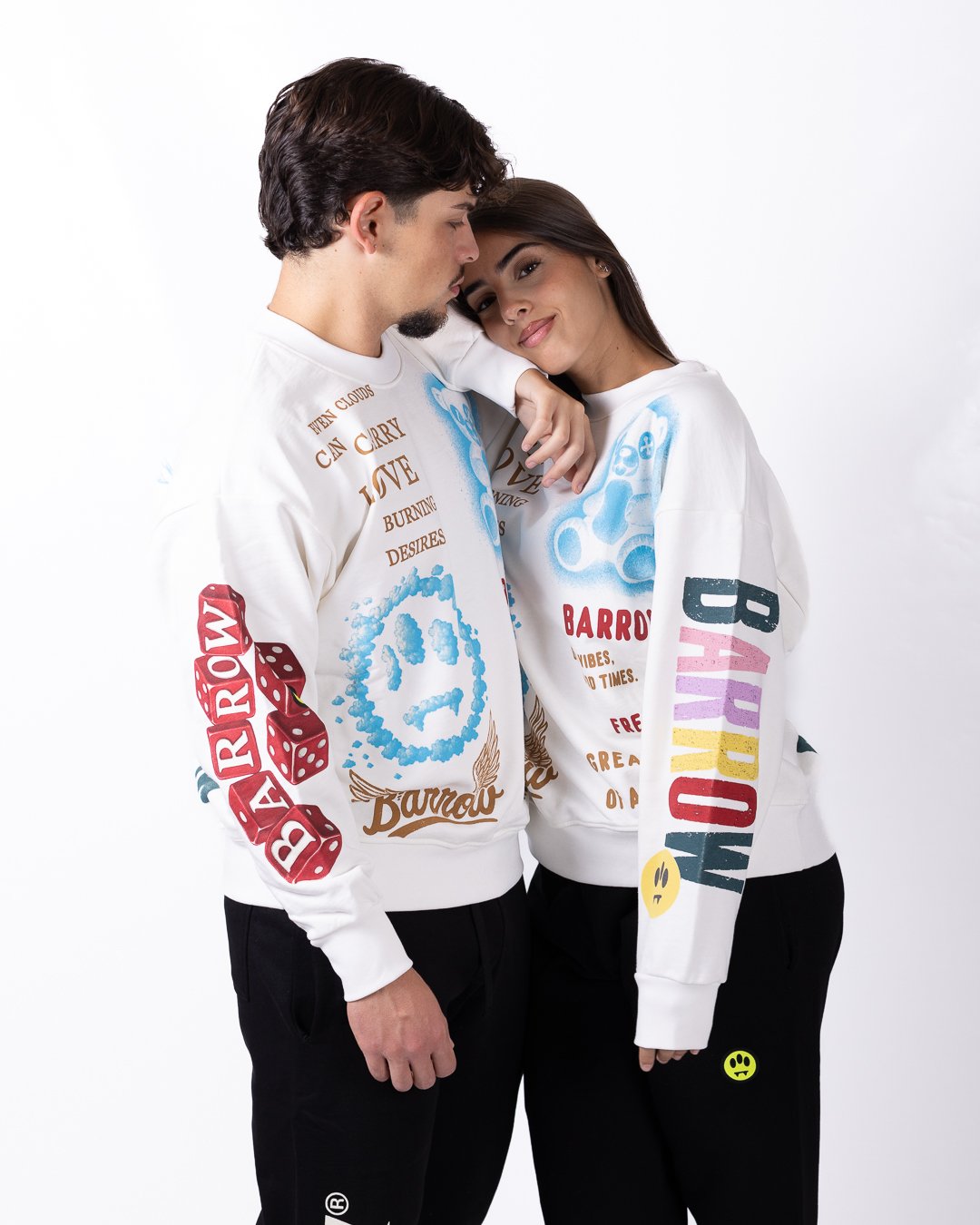 Felpa Barrow girocollo "Clouds Print"