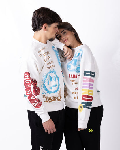Felpa Barrow girocollo "Clouds Print"