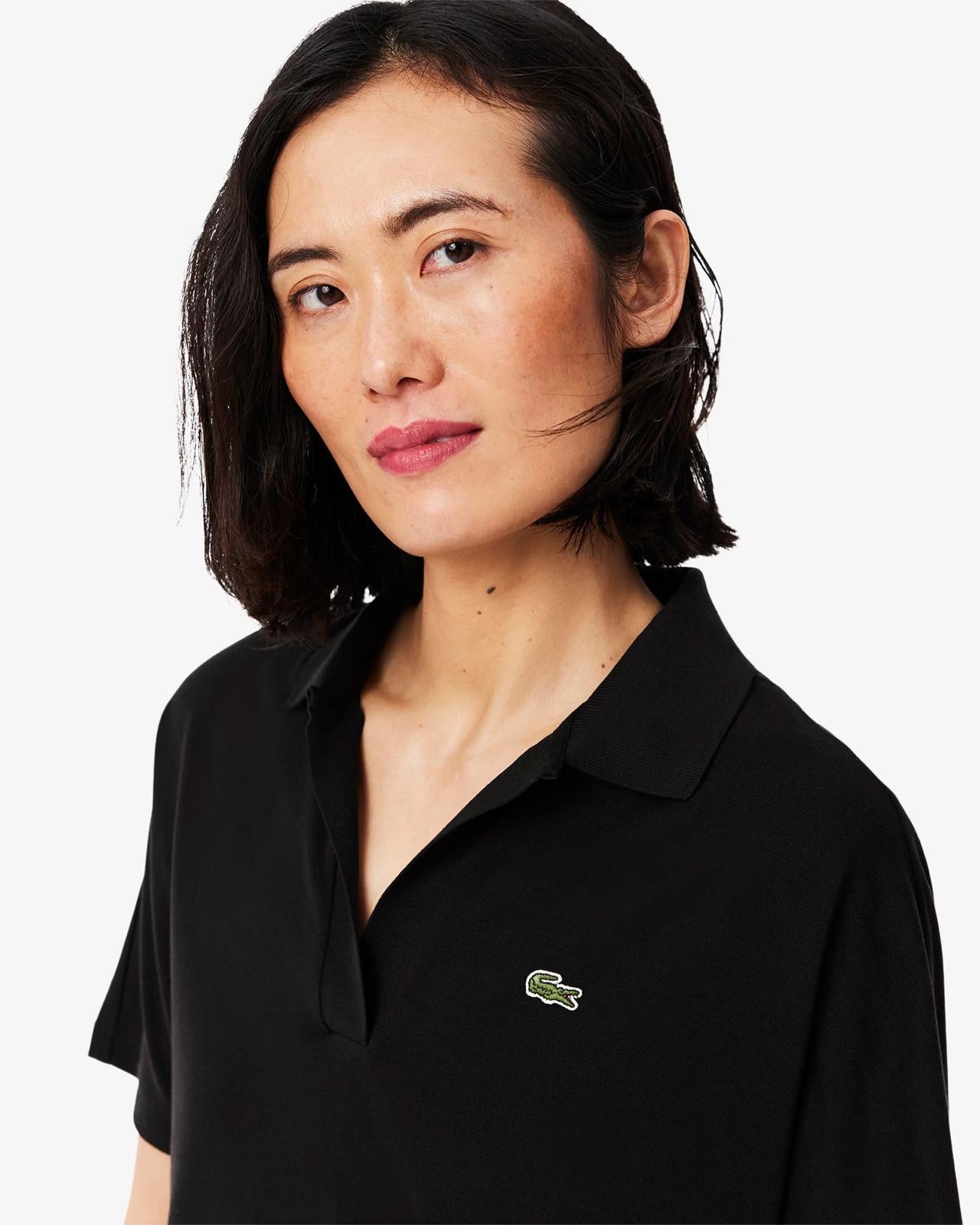 Polo Lacoste in fluido pique donna
