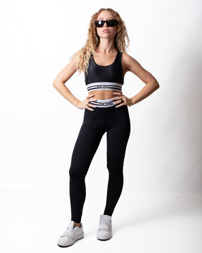 Top GCDS in stretch nylon "Logo Stripes" donna
