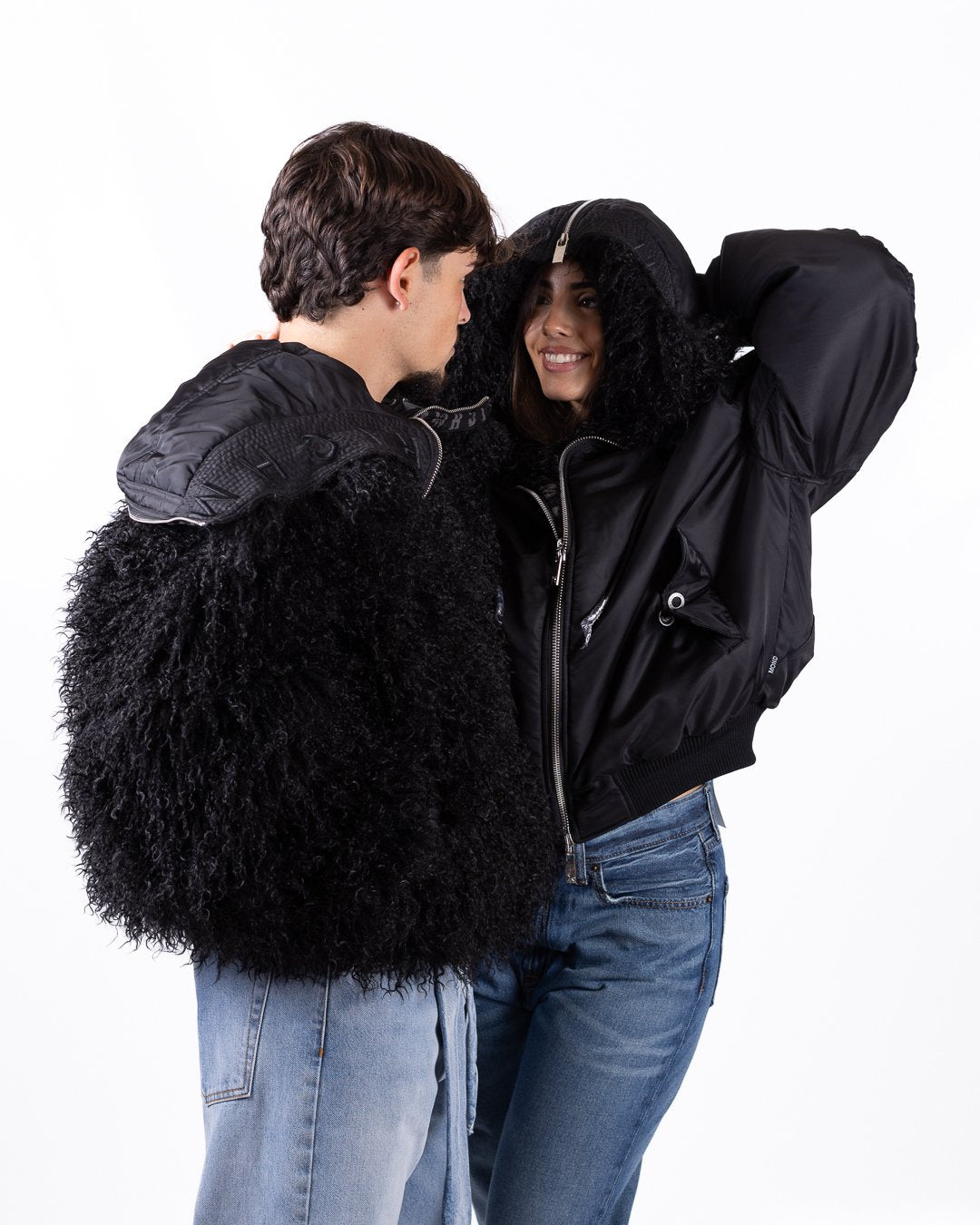 Giubbotto Richmond X bomber reversibile con ecopelliccia