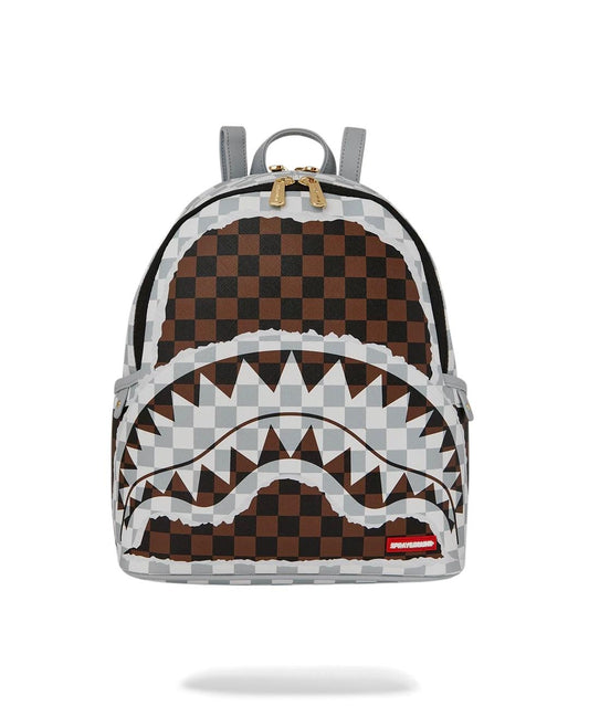Zainetto Sprayground marrone "CREAM AND BROWN TEAR CHECK SAVAGE BACKPACK"