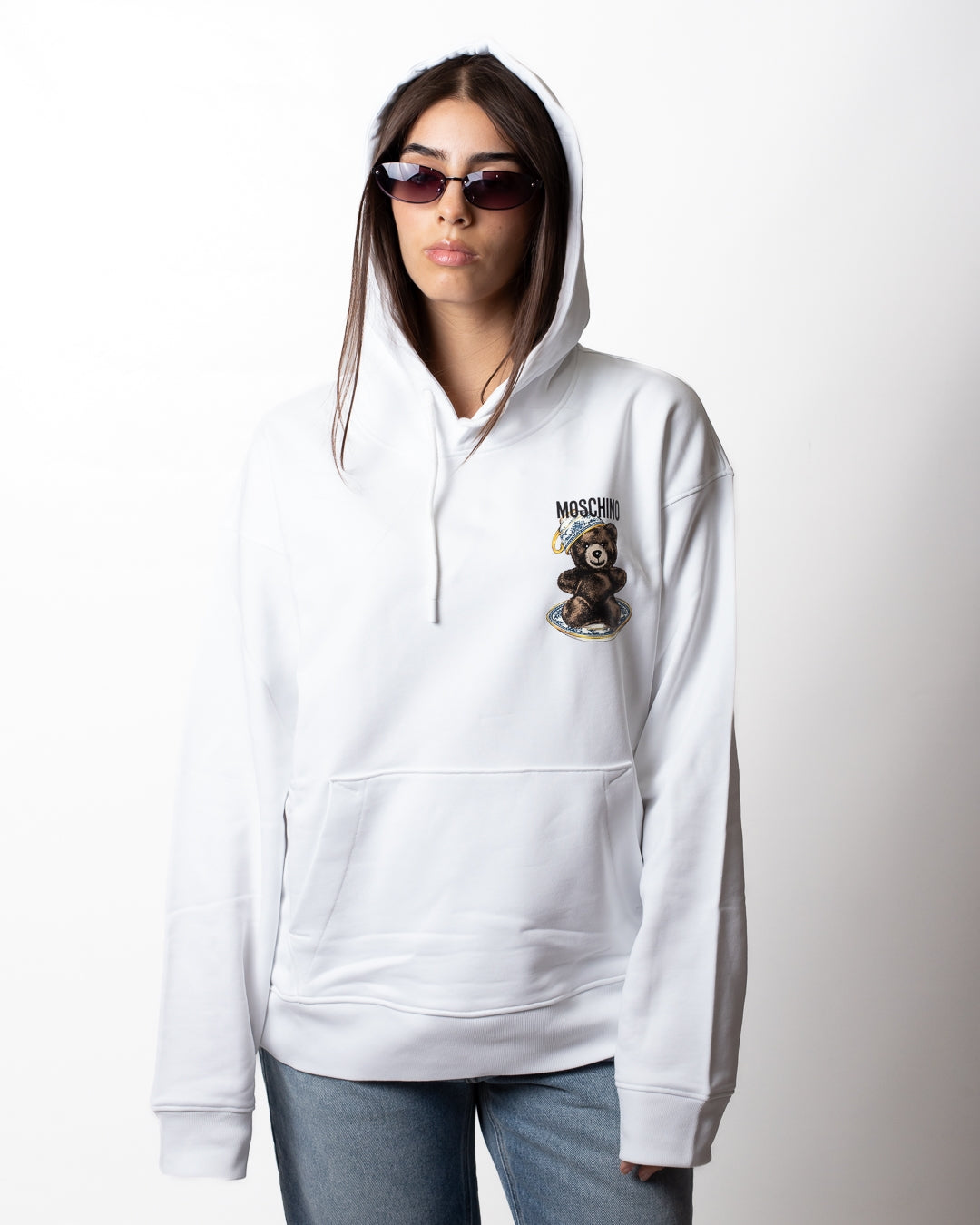 Felpa Moschino con cappuccio e stampa Teddy Bear