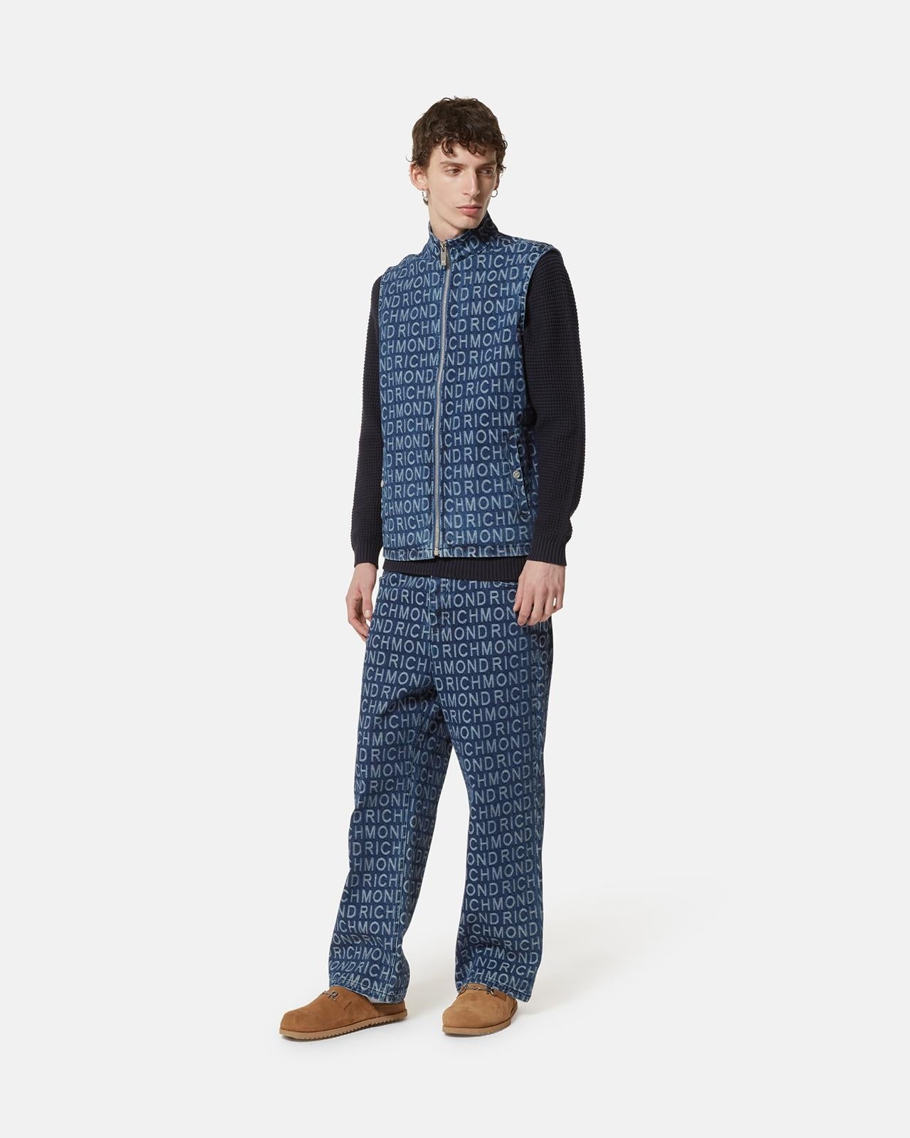 Jeans Richmond X svasato con logo all-over uomo
