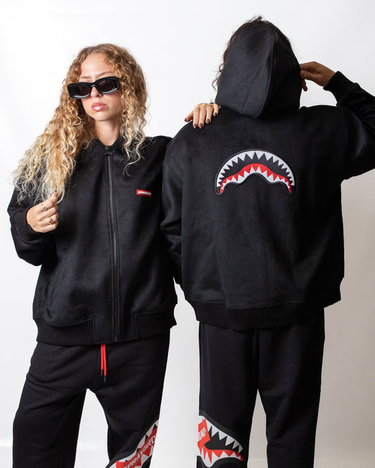 Giubbotto Sprayground in misto lana con cappuccio "Velour Jacket"
