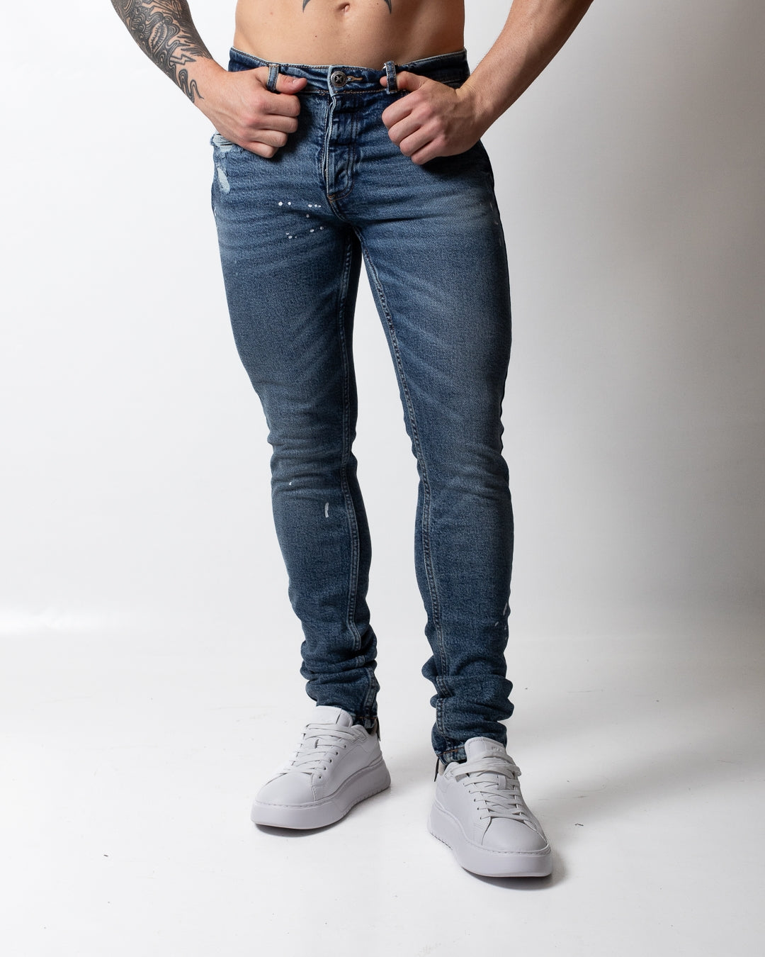 Jeans Richmond X slim con tagli e pittura uomo