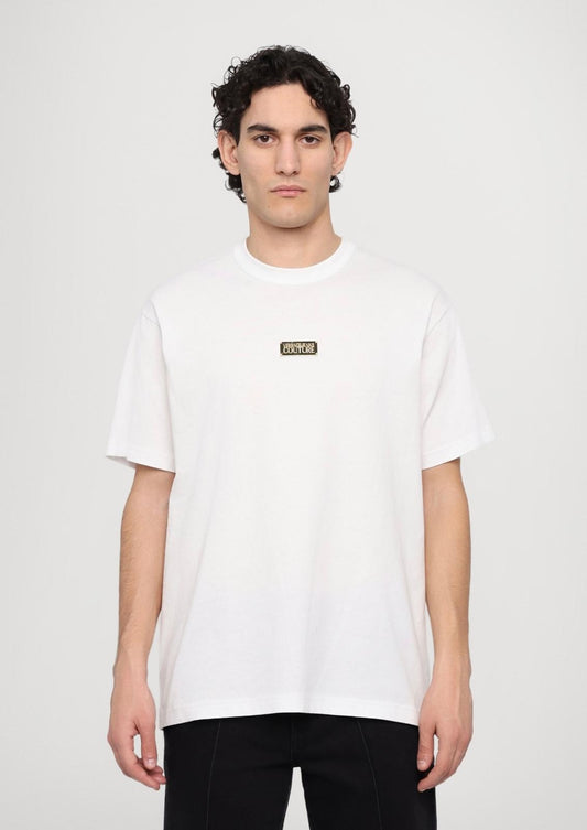 T-Shirt Versace Jeans Couture con placca logata in metallo uomo
