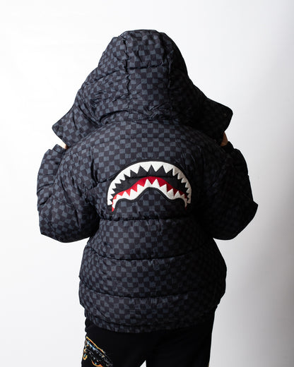Giubbotto Sprayground puffer con cappuccio e maniche staccabili