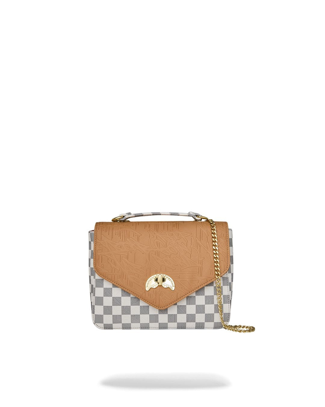 Borsa a spalla Sprayground "EMBOSSED CREAM CHECK HANDBAG" donna