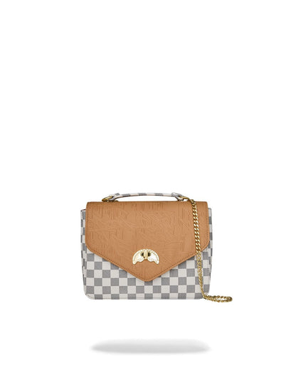 Borsa a spalla Sprayground "EMBOSSED CREAM CHECK HANDBAG" donna
