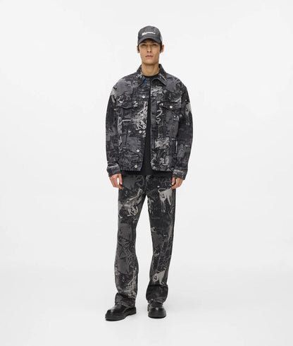 Giubbotto Karl Lagerfeld Jeans in denim stampato uomo