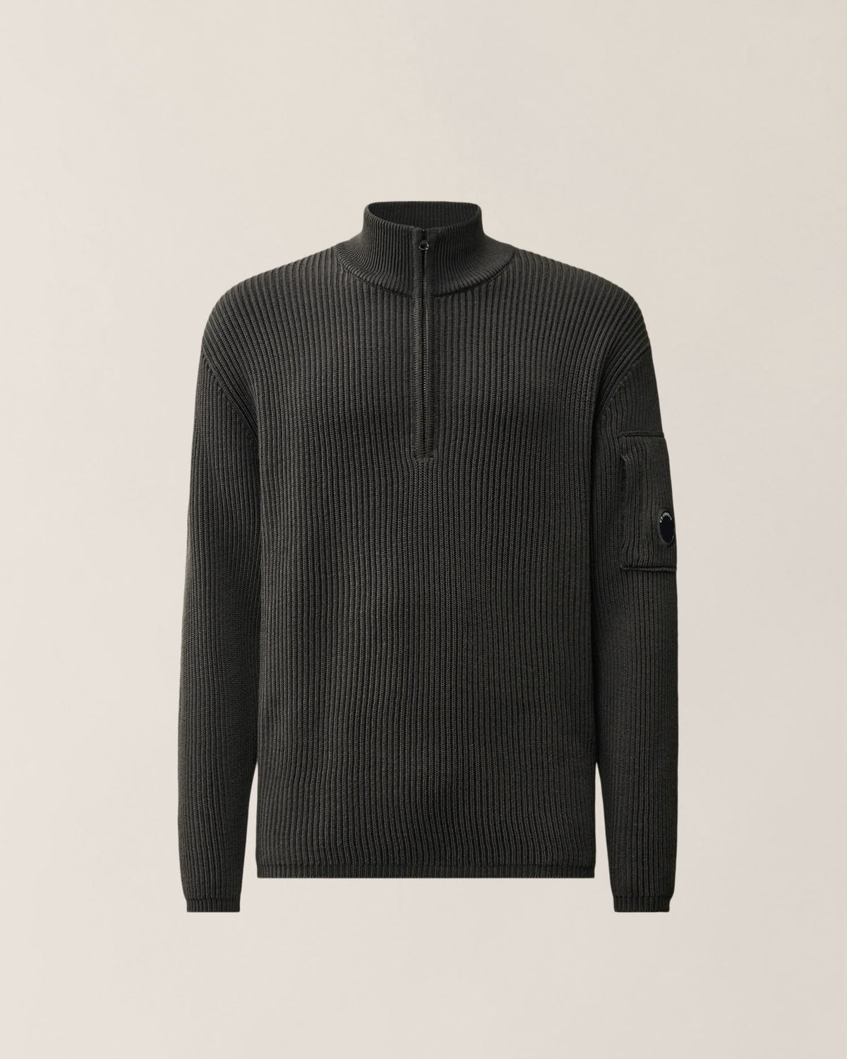 Maglia C.P. Company in lana con mezza zip e lente logo