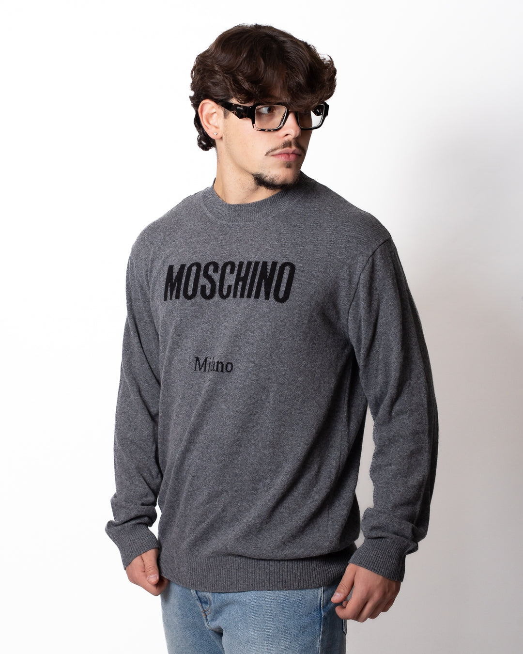 Maglia Moschino in misto lana con logo basic