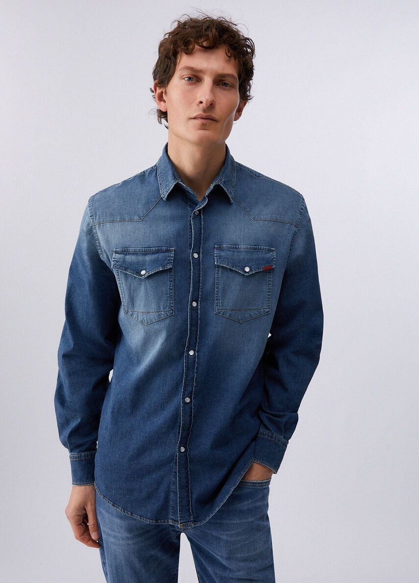 Camicia Liu Jo regular in denim uomo
