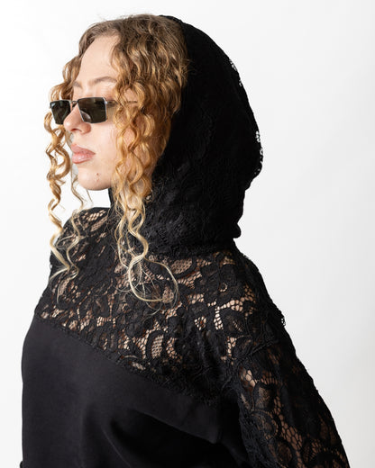 Felpa Disclaimer con dettagli in pizzo donna