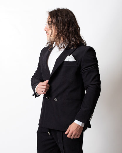 Giacca blazer Daniele Alessandrini doppiopetto in suede uomo