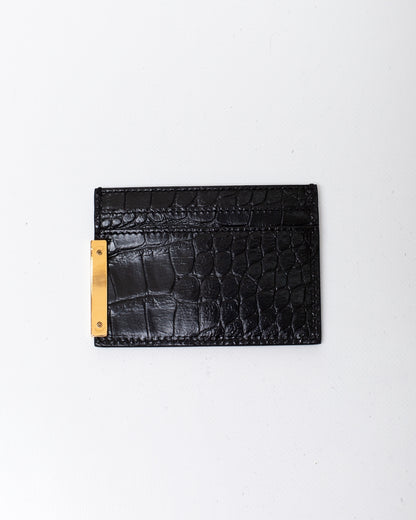 Portacarte Moschino coccodrillo in pelle lucida