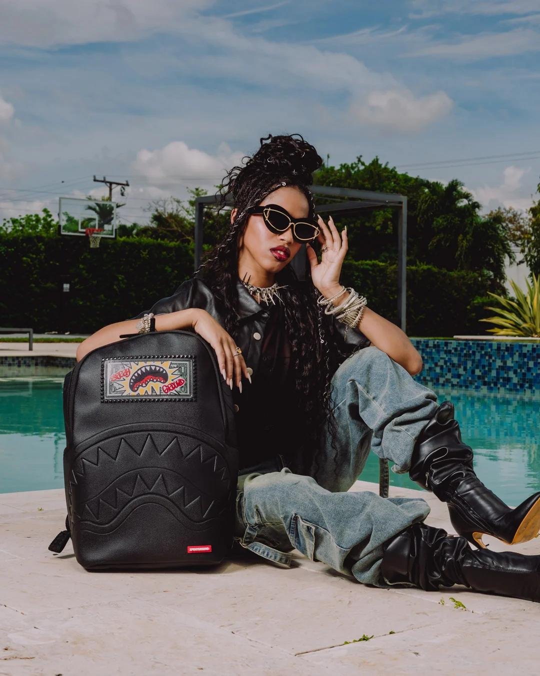Zaino Sprayground nero REAL MONEY BACKPACK 