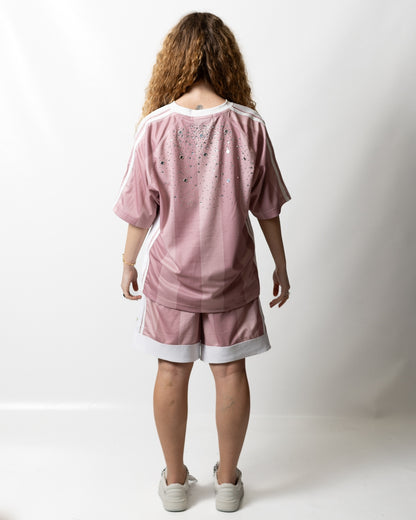 T-Shirt Barrow soccer con borchie e strass donna