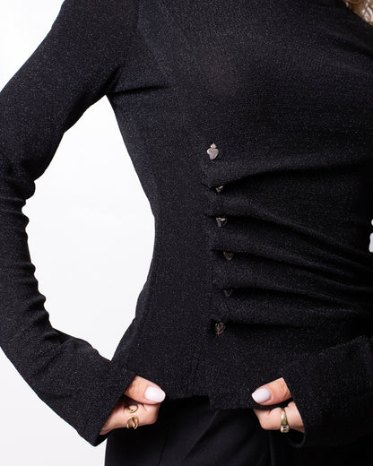 Maglia Richmond X glitterata con bottoni donna