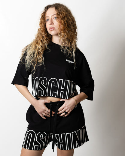 T-Shirt Moschino Active cropped logata donna