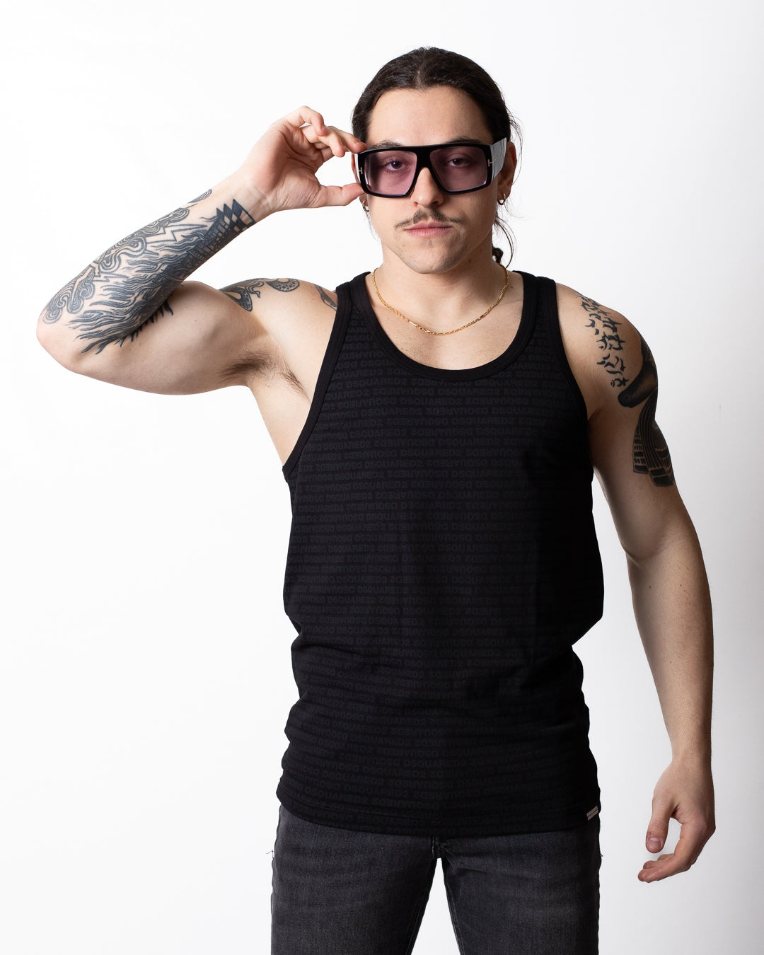 Canotta Dsquared2 con logo all-over uomo