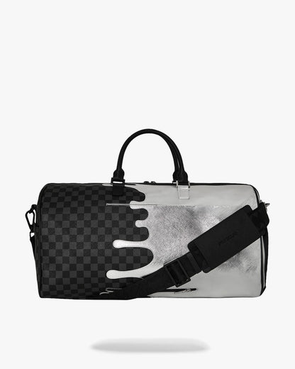 Borsone Sprayground nero SILVER SIDE DRIP BLACK CHECK LARGE DUFFLE 