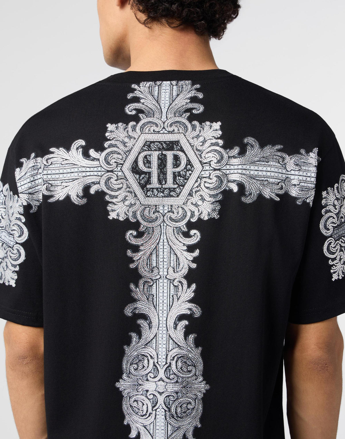T-shirt Philipp Plein "Baroque Stones" con cristalli all over