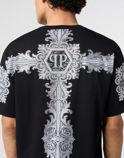 T-shirt Philipp Plein "Baroque Stones" con cristalli all over