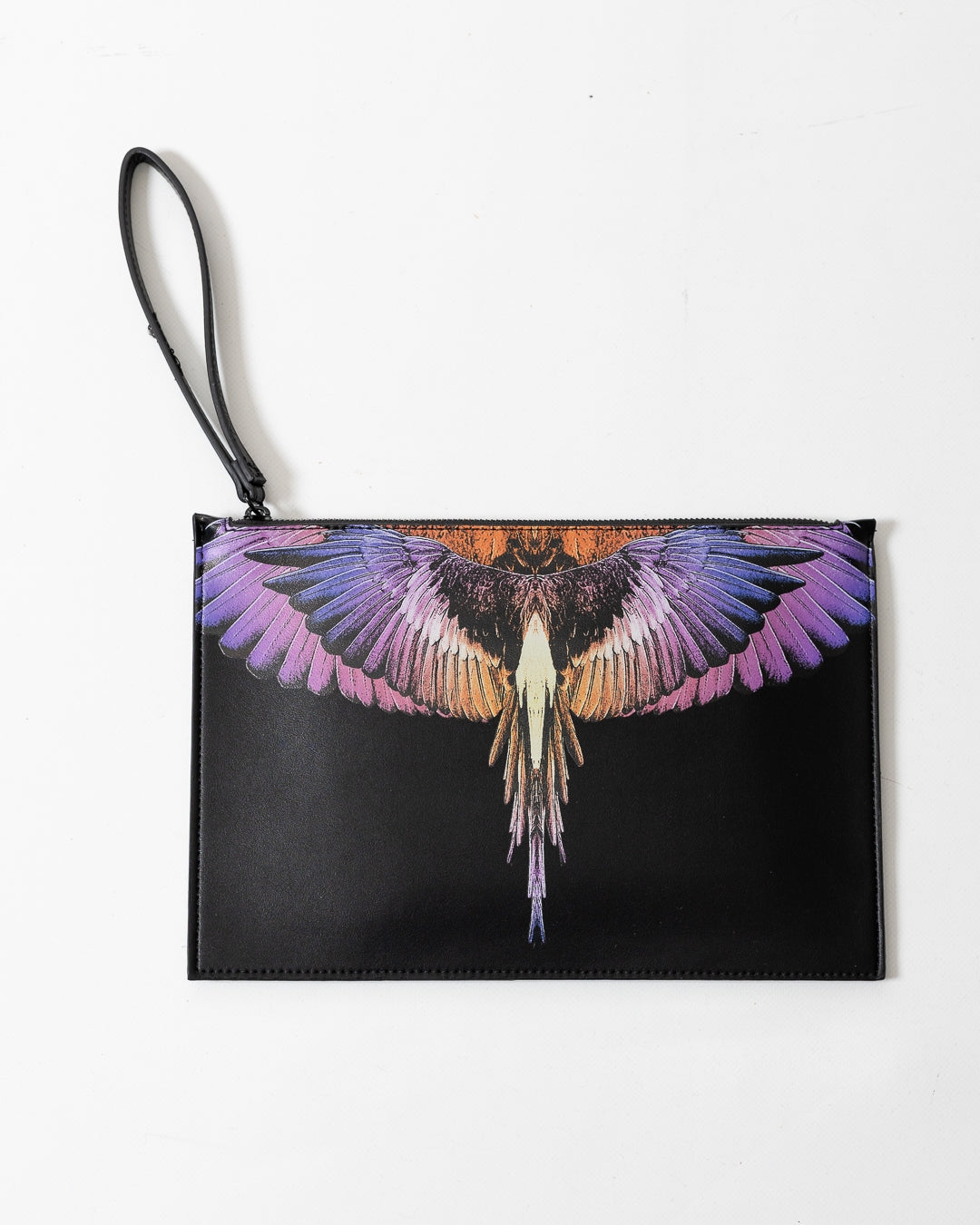Pochette Marcelo Burlon in ecopelle "Icon Wings Orange" logato