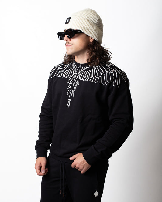 Felpa Marcelo Burlon girocollo con logo wings basic uomo