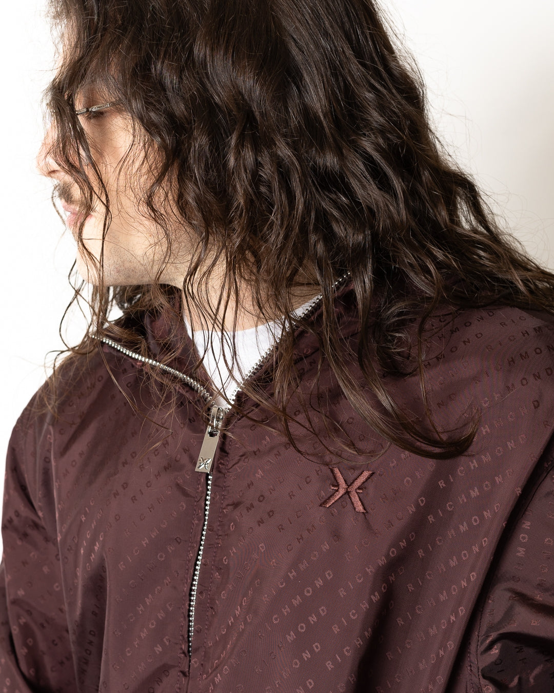 Giubbotto Richmond X in nylon con logo all-over uomo