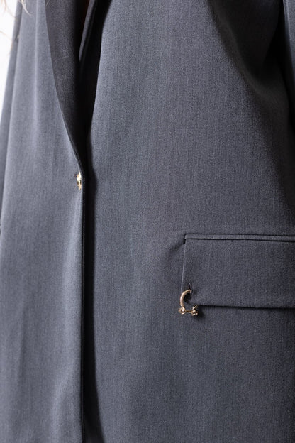 Giacca Just Cavalli monopetto con dettaglio sfumatura e piercing oro "JC"