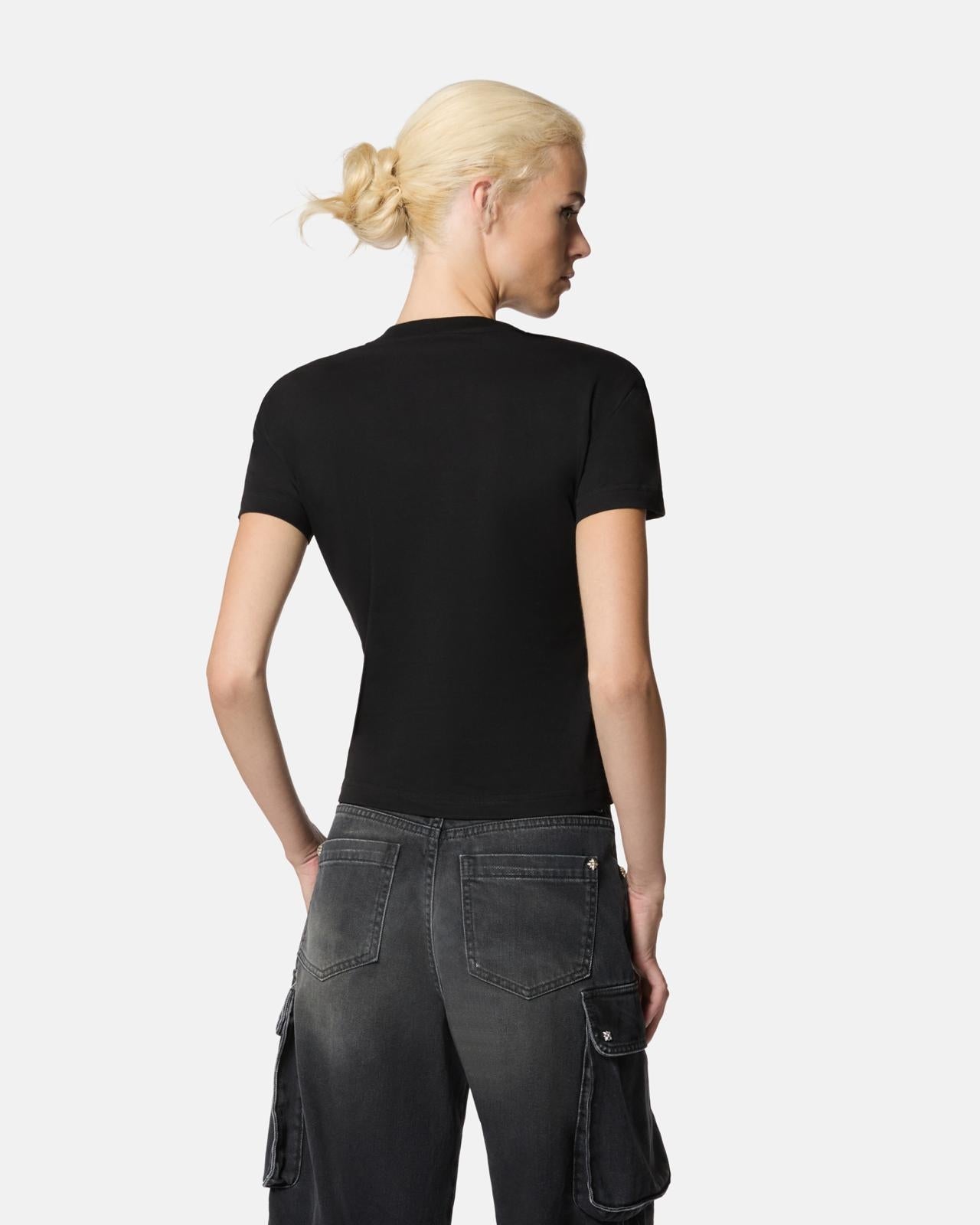 T-Shirt John Richmond con spalle imbottite e strass donna