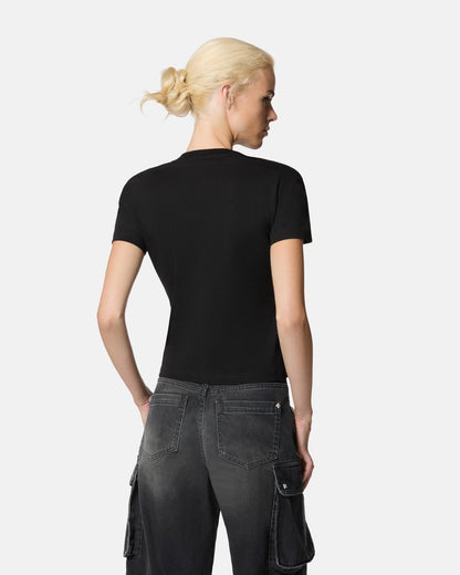 T-Shirt John Richmond con spalle imbottite e strass donna