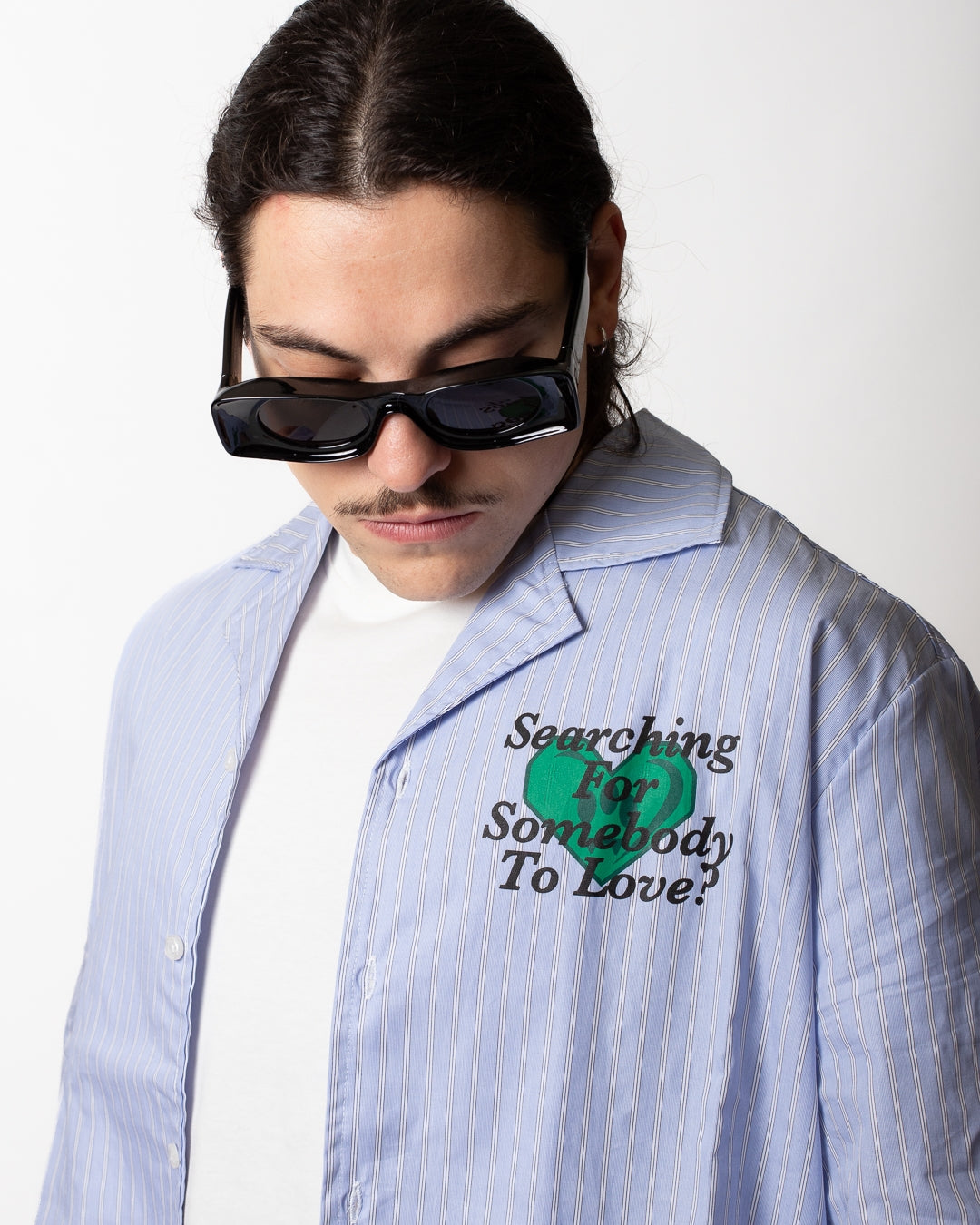 Camicia Barrow in popeline a strisce con stampe uomo