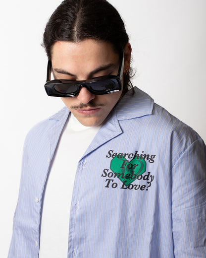 Camicia Barrow in popeline a strisce con stampe uomo