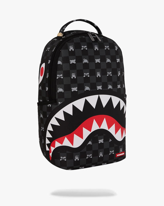 Zaino Sprayground nero GRAY PEEKING CHARACTER CHECK DLXSV BACKPACK