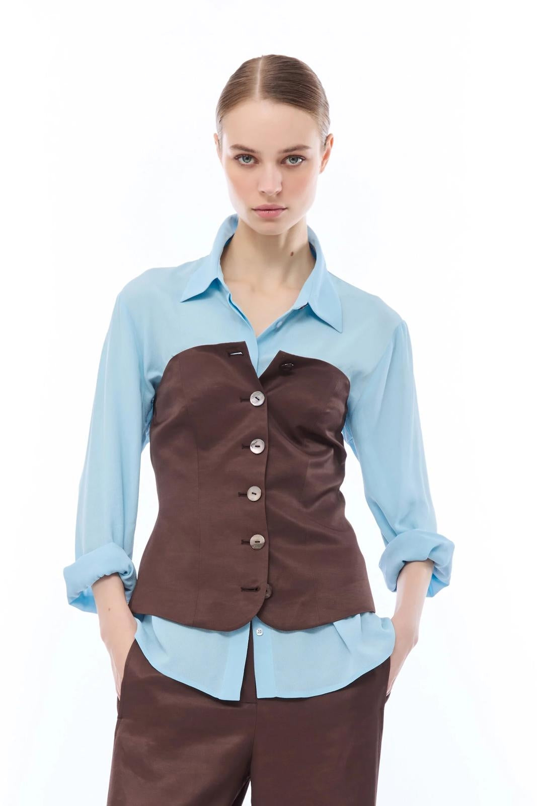 Top Nenette fluido a bustino donna