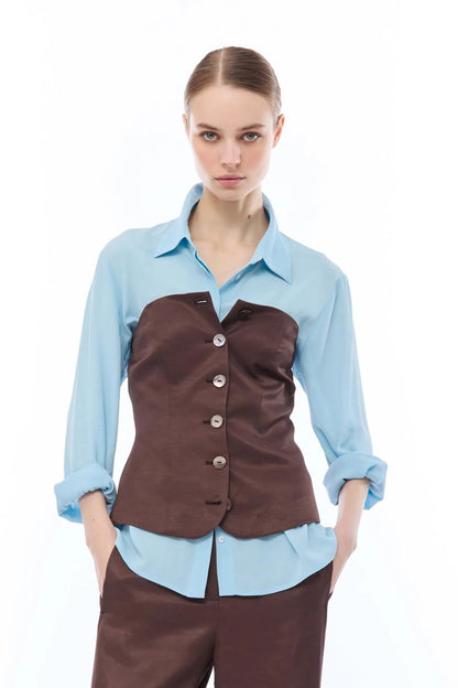 Top Nenette fluido a bustino donna