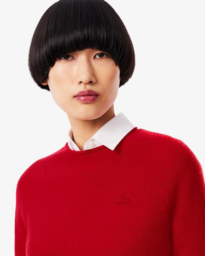 Maglia Lacoste girocollo in lana classic donna